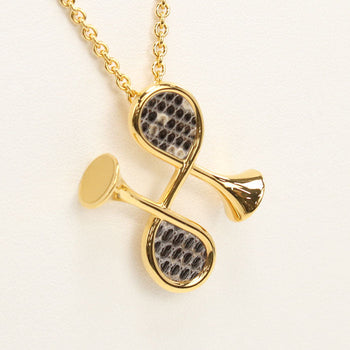 Hermes Necklace Col H Necklace Gold Plated, Vaud Swift Gold Women
