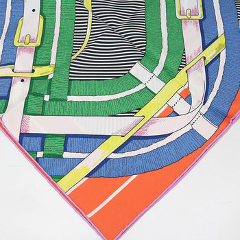 Hermes Calle 90 Scarf Silk Orange Unisex