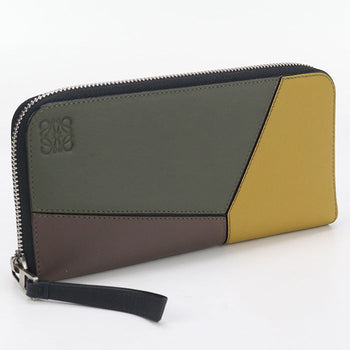 Loewe Zip Around Wallet Puzzle Pursezip Around Calfskin Green Women