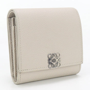 Loewe Lo93000 Compact Flap Wallet Anagram Folded Wallet Calfskin Beigewomen
