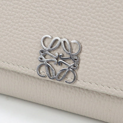 Loewe Lo93000 Compact Flap Wallet Anagram Folded Wallet Calfskin Beigewomen