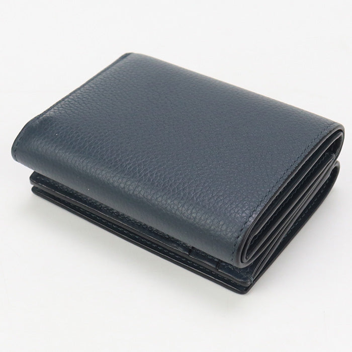 Loewe Lo93011 Trifold Wallet Anagram Three Fold Wallet Calfskin Navy Mens