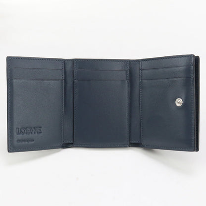 Loewe Lo93011 Trifold Wallet Anagram Three Fold Wallet Calfskin Navy Mens