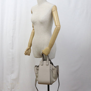 Loewe 314.12.V07 Mini Hammock Drawstring Bag Handbag Calfskin Beige Women
