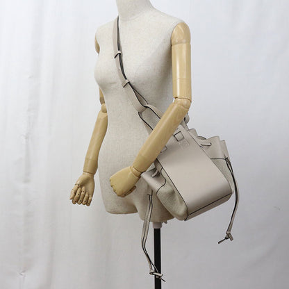 Loewe 314.12.V07 Mini Hammock Drawstring Bag Handbag Calfskin Beige Women