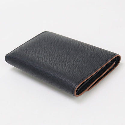 Loewe C821S33X01 Vertical Anagram Three Fold Wallet Calfskin Black Women