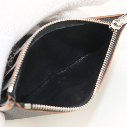 Loewe C821S33X01 Vertical Anagram Three Fold Wallet Calfskin Black Women