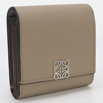 Loewe C821L57X01 Bi-Fold Wallet Anagram Compact Wallet Calfskin Beige Women