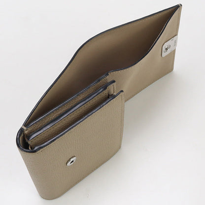 Loewe C821L57X01 Bi-Fold Wallet Anagram Compact Wallet Calfskin Beige Women