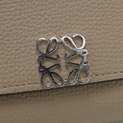 Loewe C821L57X01 Bi-Fold Wallet Anagram Compact Wallet Calfskin Beige Women
