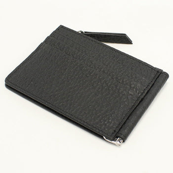 Maison Margiela Mar93159 4 Stitch Money Clip Folded Wallet Leather Black Women