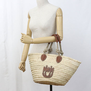 Miumiu 5Bg206 2Ddh F0A5T Straw Bag Tote Bag Basket Bag Straw/Wicker Beige Women