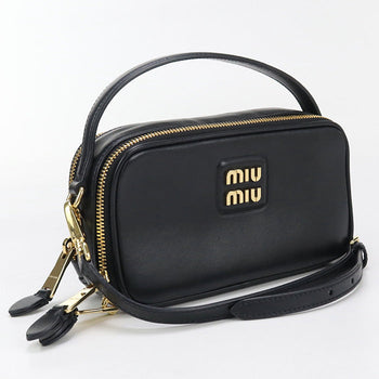 Miumiu(Outlet) 5Bh229 2Way Handbag Diagonal Shoulder Bag Leather Black Women