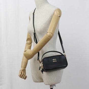 Miumiu(Outlet) 5Bh229 2Way Handbag Diagonal Shoulder Bag Leather Black Women