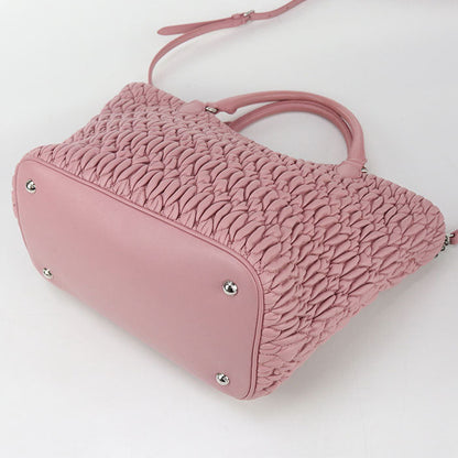 Miumiu(Outlet) Rn0896 Tote Bag Materasse 2Way Handbag Leather Pink Women