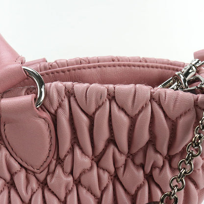 Miumiu(Outlet) Rn0896 Tote Bag Materasse 2Way Handbag Leather Pink Women