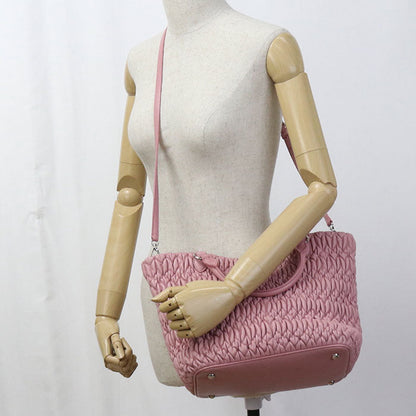 Miumiu(Outlet) Rn0896 Tote Bag Materasse 2Way Handbag Leather Pink Women