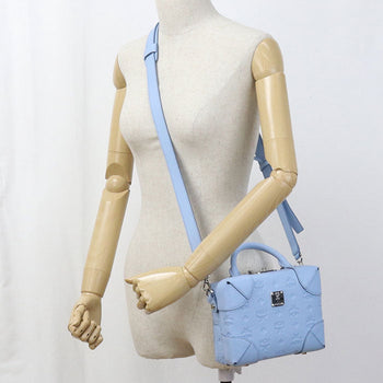 Mcm Mwr9Sbf25 2Way Handbag Handbag Leather Blue Women