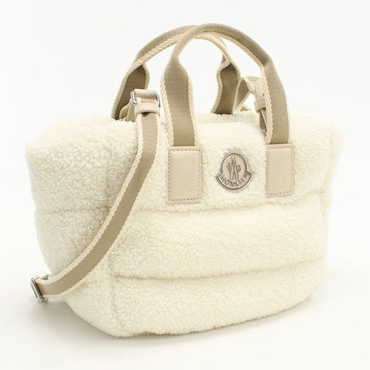 Moncler 5L00016 M3189 Tote Bag Mini Caradoc Boa Teddy Fleece 2Waytote Bag Polyester White Women