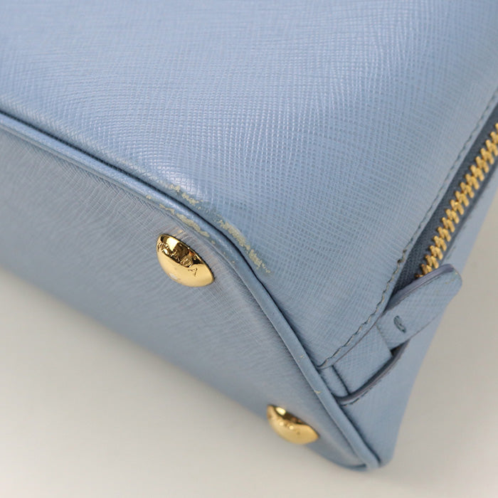 Prada Bl0838 2Way Handbag Safiano Leather Hand Shoulder Bag Leather Blue Women