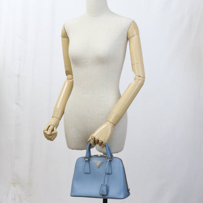 Prada Bl0838 2Way Handbag Safiano Leather Hand Shoulder Bag Leather Blue Women