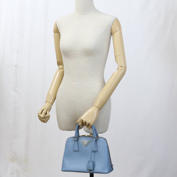 Prada Bl0838 2Way Handbag Safiano Leather Hand Shoulder Bag Leather Blue Women