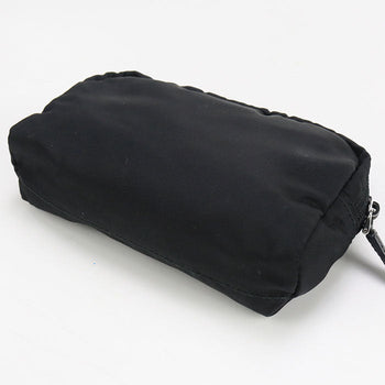 Prada 1Na021 Pouch Triangular Plate Cosmetic Pouch, Accessory Pouch Nylon Black Women(Unisex)