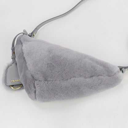 Prada 1Bc543 Shoulder Bag Triangle Fur 2Wayshoulder Bag Fur Gray Women