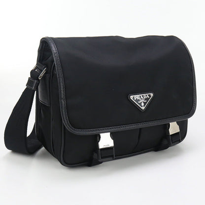 Prada 2Vd768 Shoulder Bag Safiano Leather Messenger Bag Nylon Black Mens