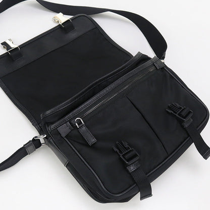 Prada 2Vd768 Shoulder Bag Safiano Leather Messenger Bag Nylon Black Mens