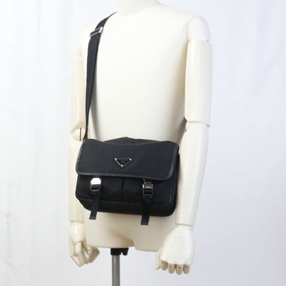 Prada 2Vd768 Shoulder Bag Safiano Leather Messenger Bag Nylon Black Mens