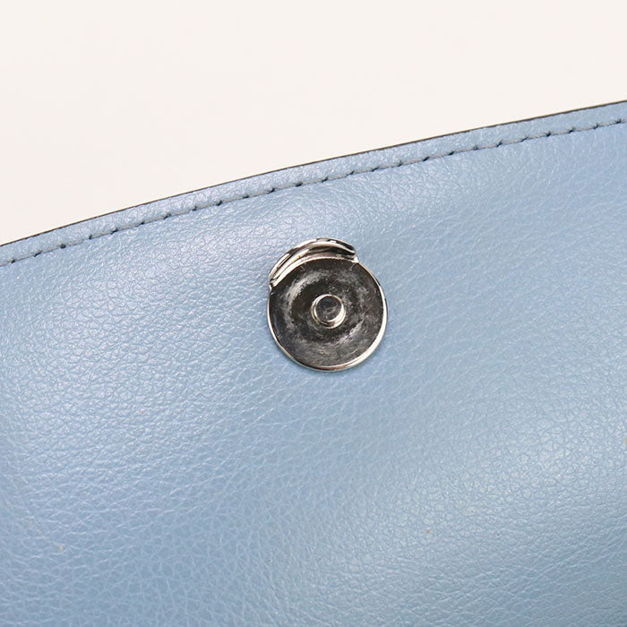 Prada Chain Shoulder Bag Leather Blue Women