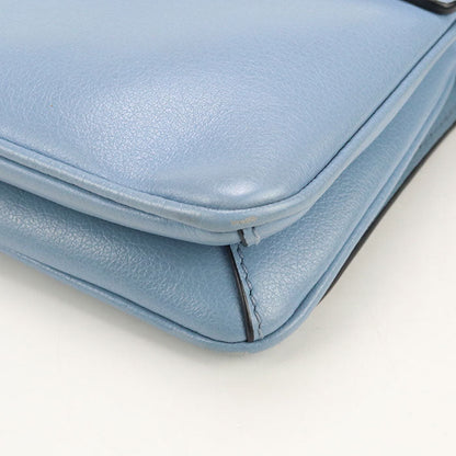 Prada Chain Shoulder Bag Leather Blue Women