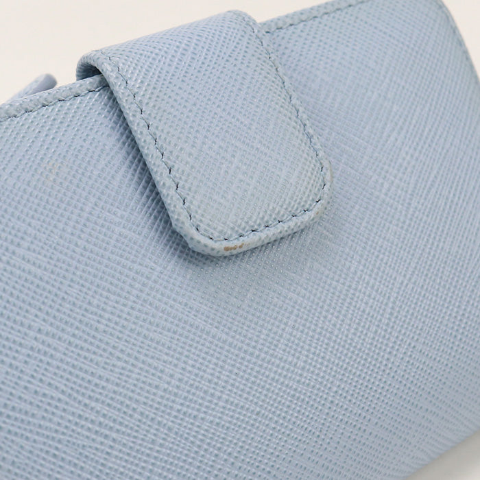 Prada Pr90454 Saffiano Multicolor Wallet Folded Wallet Leather Blue Women