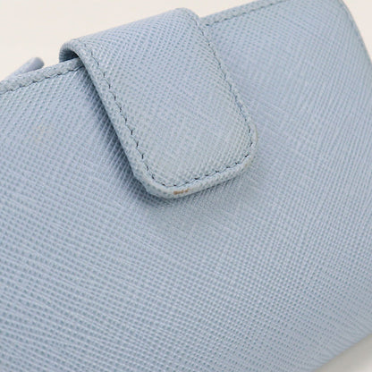 Prada Pr90454 Saffiano Multicolor Wallet Folded Wallet Leather Blue Women
