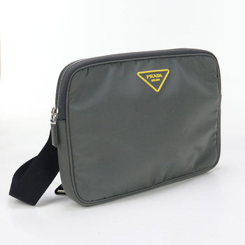 Prada 2Vh116 Shoulder Bag Triangular Logo 2Way Clutch Bag Nylon Gray Mens