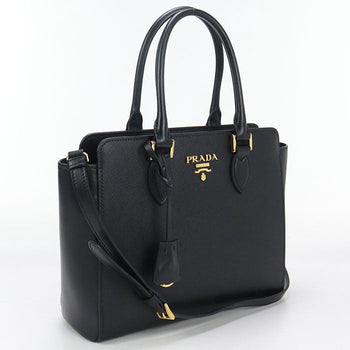 Prada 1Ba113 Handbag Safiano 2Waytote Bag Leather Black Women