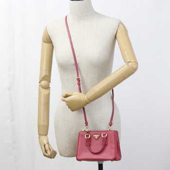 Prada 1Ba906 Handbag Galleria Saffiano 2-Way Mini Handbag Leather Pink Women