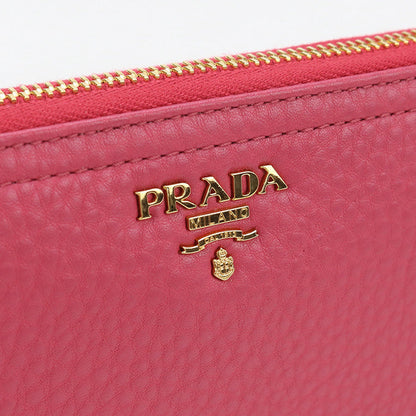 Prada Pr93032 Zip Around Long Wallet Pursezip Around Leather Pink Women
