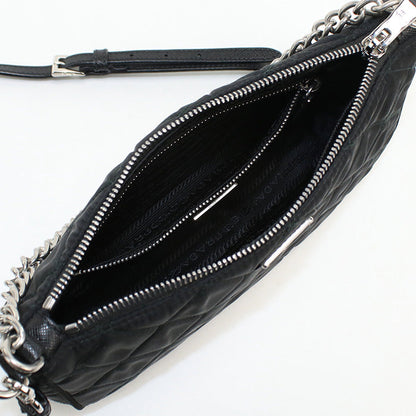 Prada 1Bh026 Shoulder Bag Quilting Chain 2Wayshoulder Bag Nylon Black Women