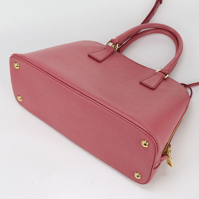 Prada Bl0837 Nzv F060M 2Way Safiano Leather Handbag Leather Pink Women
