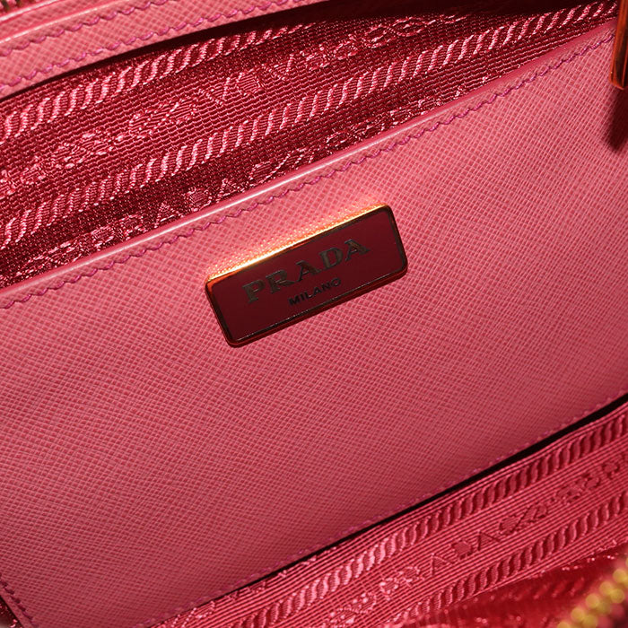 Prada Bl0837 Nzv F060M 2Way Safiano Leather Handbag Leather Pink Women