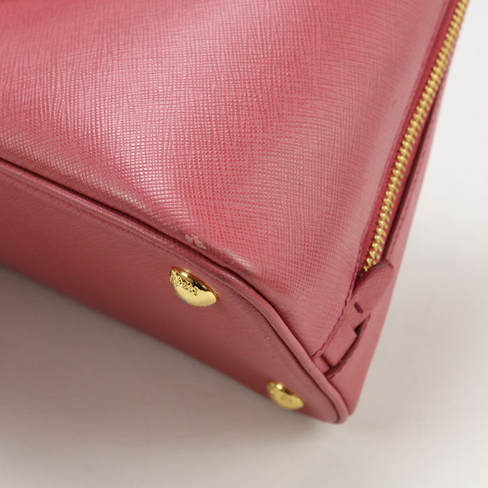 Prada Bl0837 Nzv F060M 2Way Safiano Leather Handbag Leather Pink Women