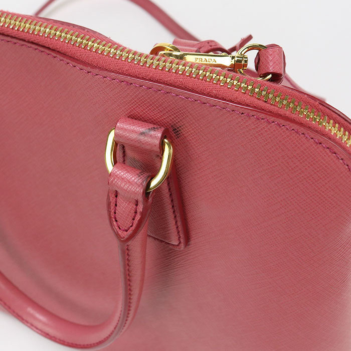 Prada Bl0837 Nzv F060M 2Way Safiano Leather Handbag Leather Pink Women