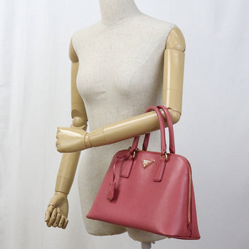 Prada Bl0837 Nzv F060M 2Way Safiano Leather Handbag Leather Pink Women