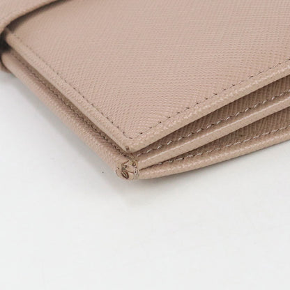 Prada 1Mv025 Long Wallet Safiano Folding Long Wallet Leather Beige Women
