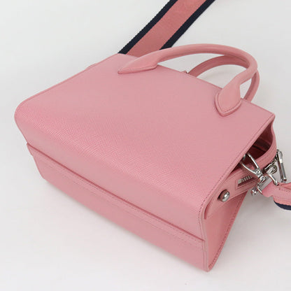 Prada 1Ba156 Handbag Safiano 2Way Handbag Leather Pink Women