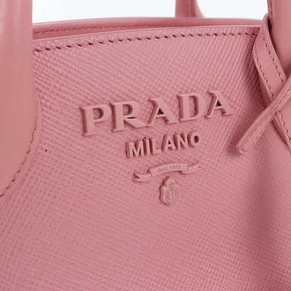 Prada 1Ba156 Handbag Safiano 2Way Handbag Leather Pink Women