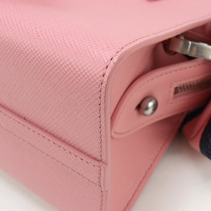 Prada 1Ba156 Handbag Safiano 2Way Handbag Leather Pink Women