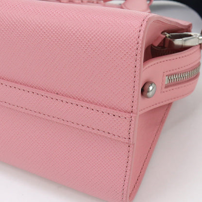 Prada 1Ba156 Handbag Safiano 2Way Handbag Leather Pink Women